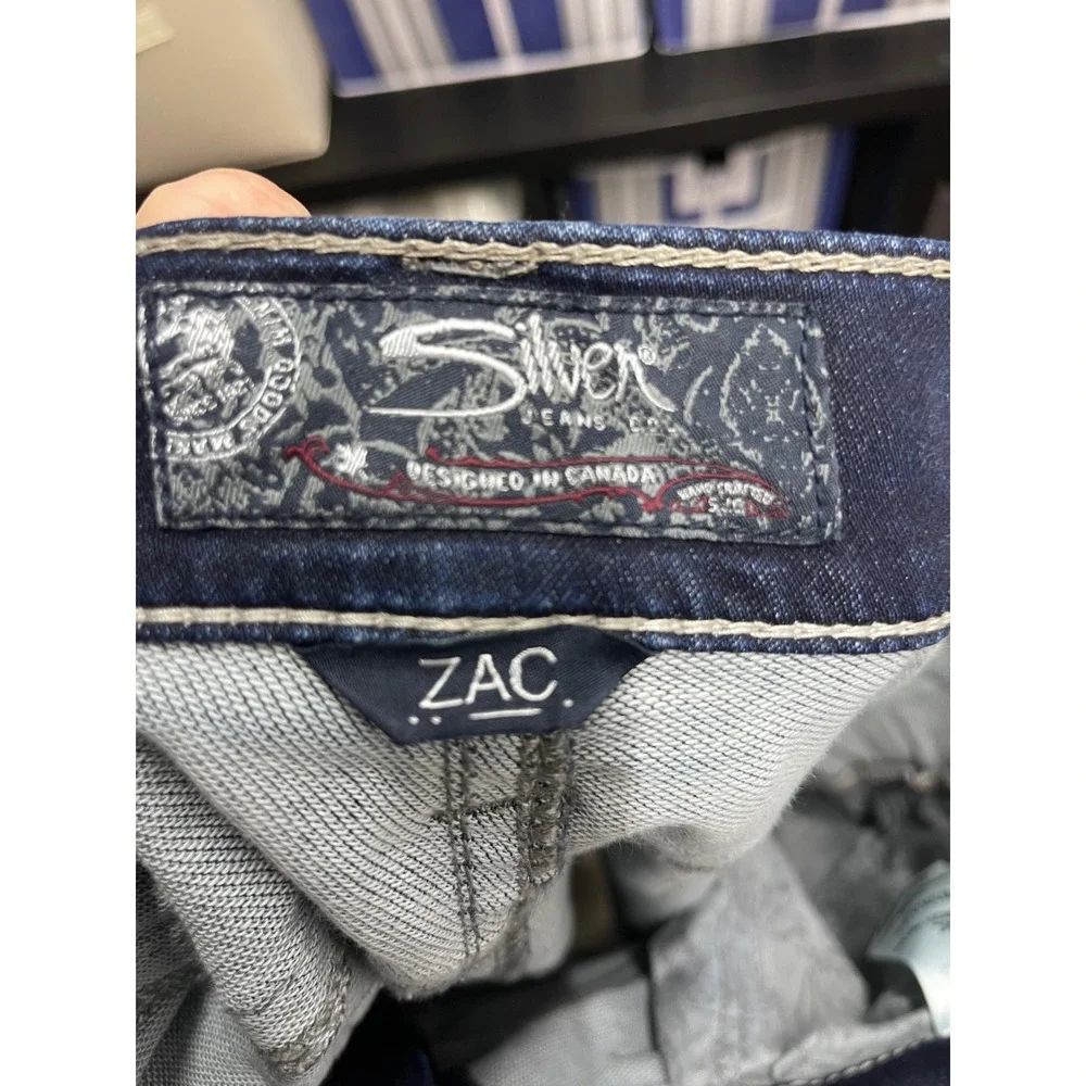Silver Jeans Co Zac Relaxed Straight Joga Jeans Mens 38x32 Dark Wash